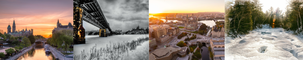 banner image depicting four landmarks in Ottawa, Ontario