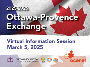 Ottawa-Provence Exchange Virtual Information Session taking place on March 5, 2025